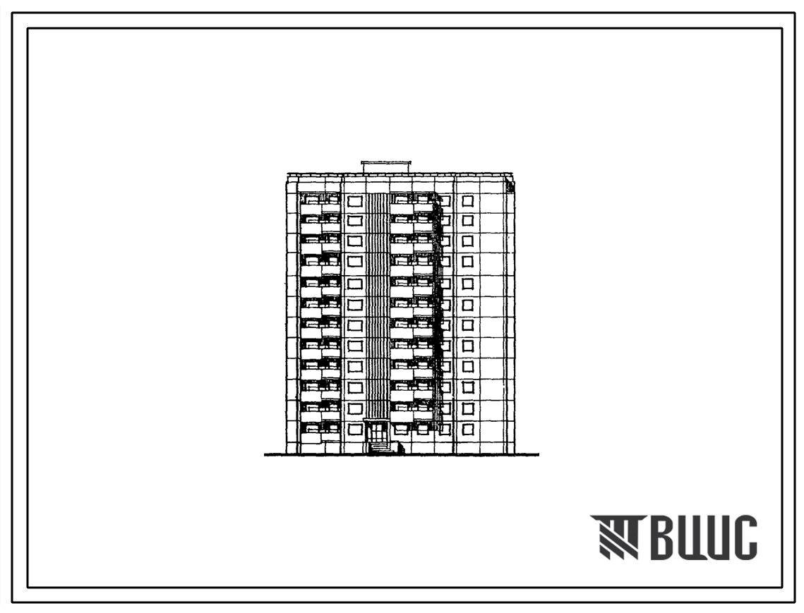 Типовой проект 94-061/1 Блок-секция 12-этажная на 71 квартиру (двухкомнатных 2Б-23, трехкомнатных 3Б-48). Для строительства в 3 климатическом районе Украинской ССР