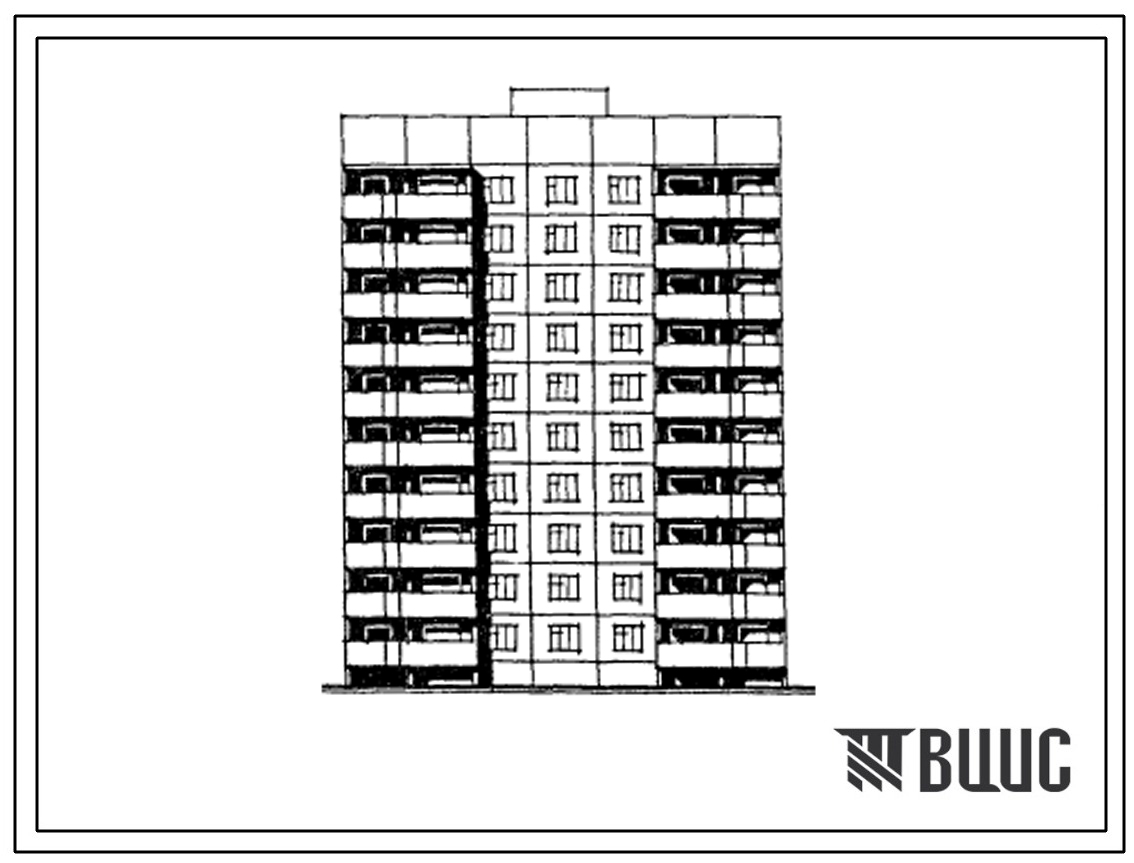 Типовой проект 121-0183.13.88 Девятиэтажная блок-секция рядовая с торцевыми окончаниями на 40 квартир. Для Костромской области