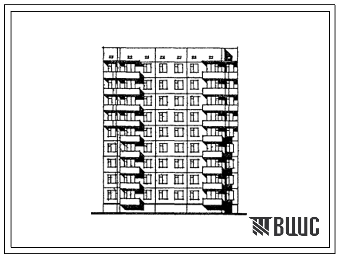 Типовой проект 185-011.13.86 Блок-секция 9-этажная 36-квартирная рядовая 2Б-2Б-3Б-3Б (для строительства в г. Северодвинске)
