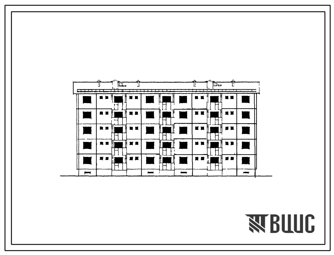 Типовой проект 69-016с/1 Пятиэтажная блок-секция двойная на 20 квартир типа 3Б. Для строительства в г.Алма-Ата, в районе сейсмичностью 9 баллов