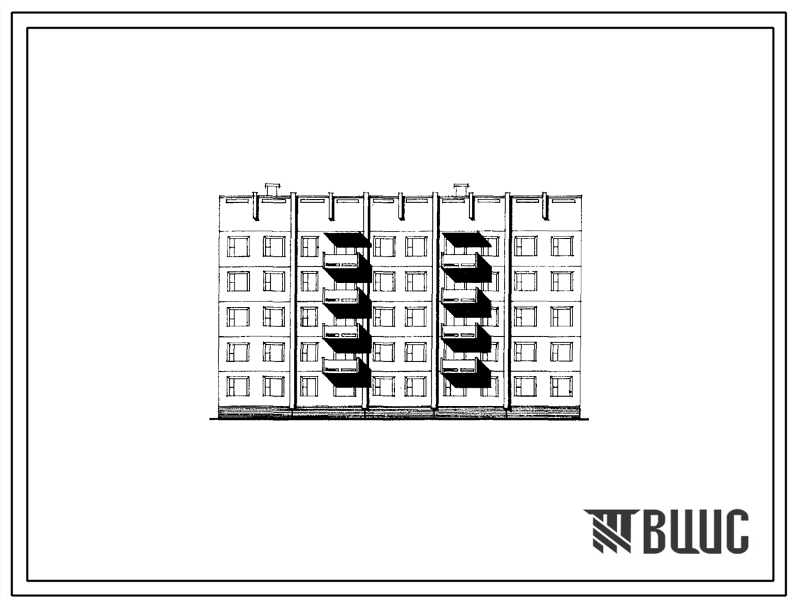Типовой проект 135-0115/1 Блок-секция пятиэтажная 30-квартирная рядовая с торцовыми окончаниями (однокомнатных 1А — 10, двухкомнатных 2Б — 12, трехкомнатных 3Б — 8). Для строительства в IВ климатическом подрайоне.