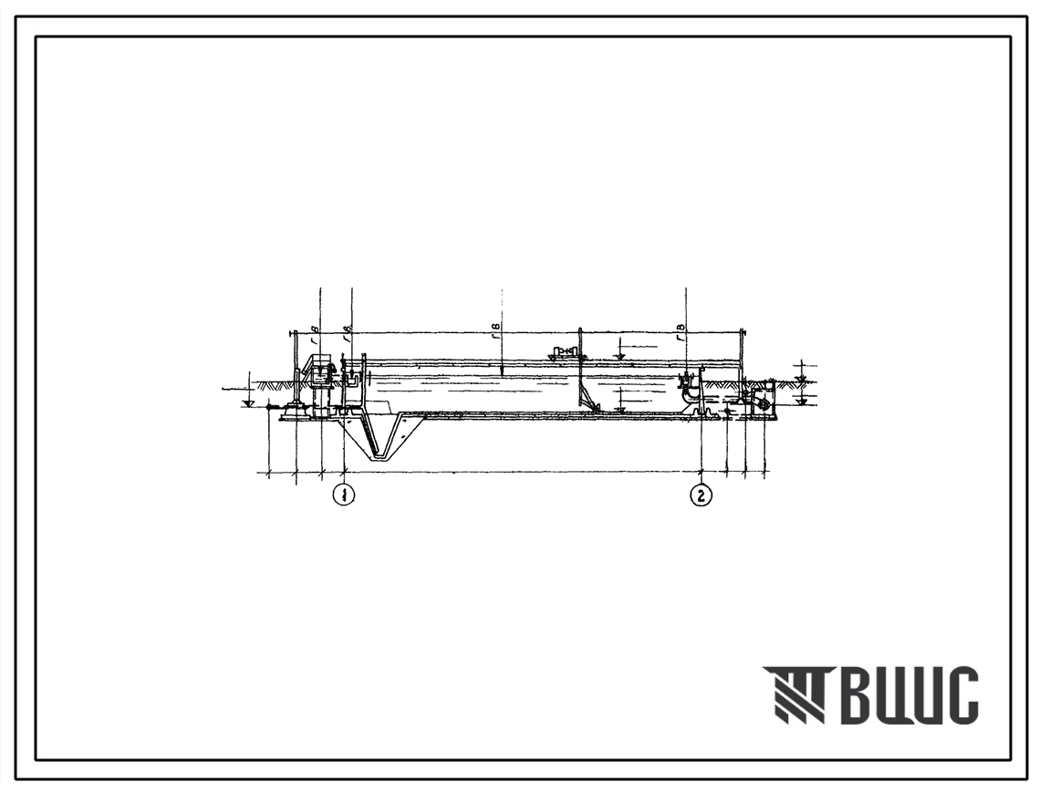 Типовой проект 902-2-242 Отстойники первичные горизонтальные шириной 9 м (8 отделений).