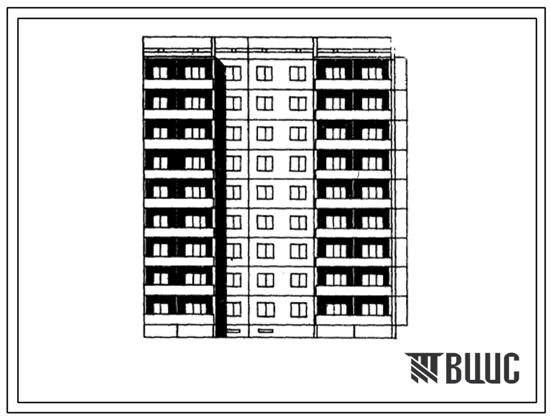 Типовой проект 96-034/1 Блок-секция 9-этажная 36-квартирная угловая 1Б.2Б.2Б.3А