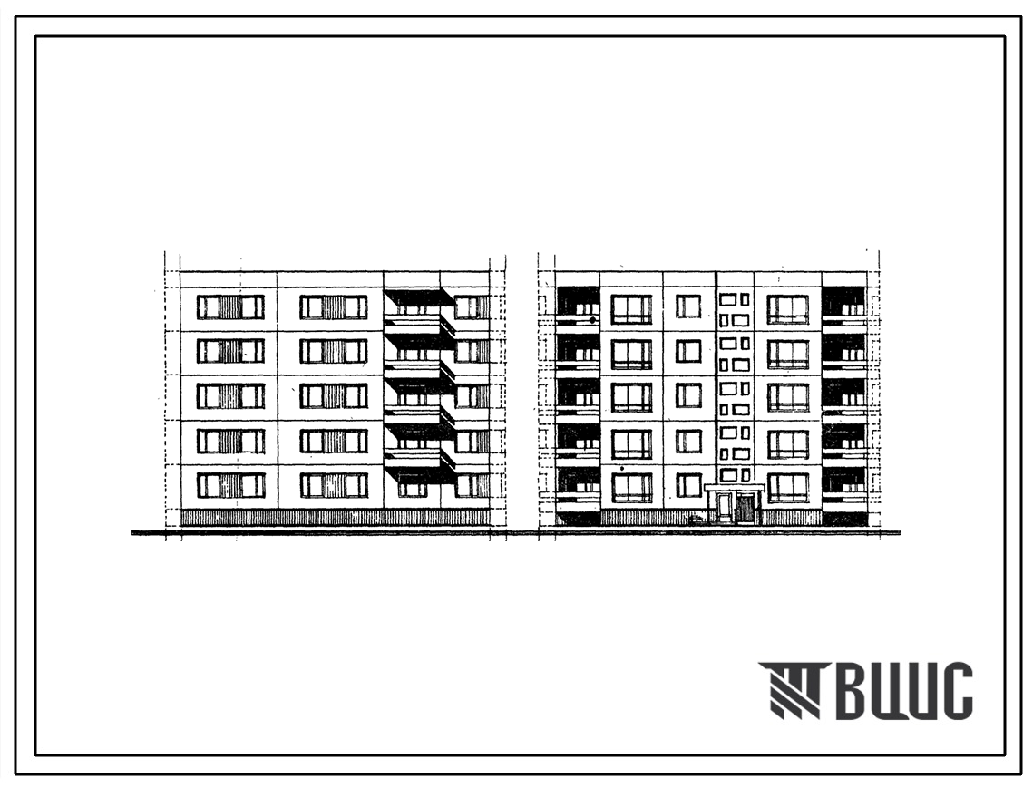 Типовой проект 99-012/1 Блок-секция пятиэтажная рядовая левая на 15 квартир (двухкомнатных 2Б-5, трехкомнатных 3Б-10). Для строительства в 1В климатическом подрайоне, 2 и 3 климатических районах