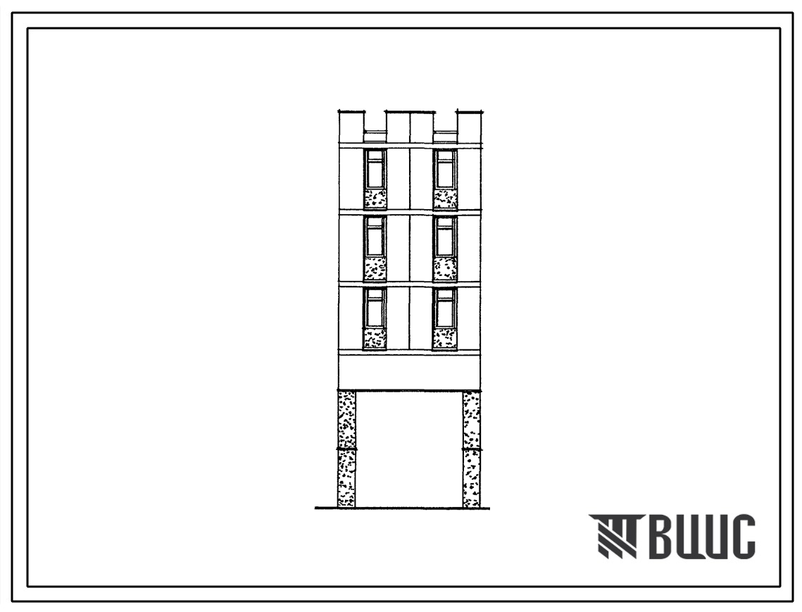 Фасады Типовой проект 184-013м.88 Блок-вставка пятиэтажная с проездом. Для строительства в городах и поселках городского типа