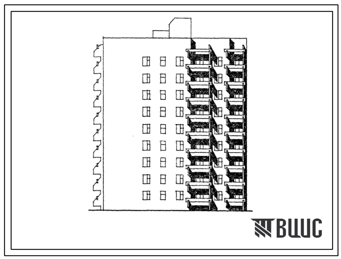 Типовой проект 177-02пв.85 9-этажная блок-секция торцевая 2Б-2Б-2Б-4Б (левая) 36-квартирная. Для строительства во 2 и 3 климатических районах на грунтах 2 типа просадочности и подрабатываемых территориях.