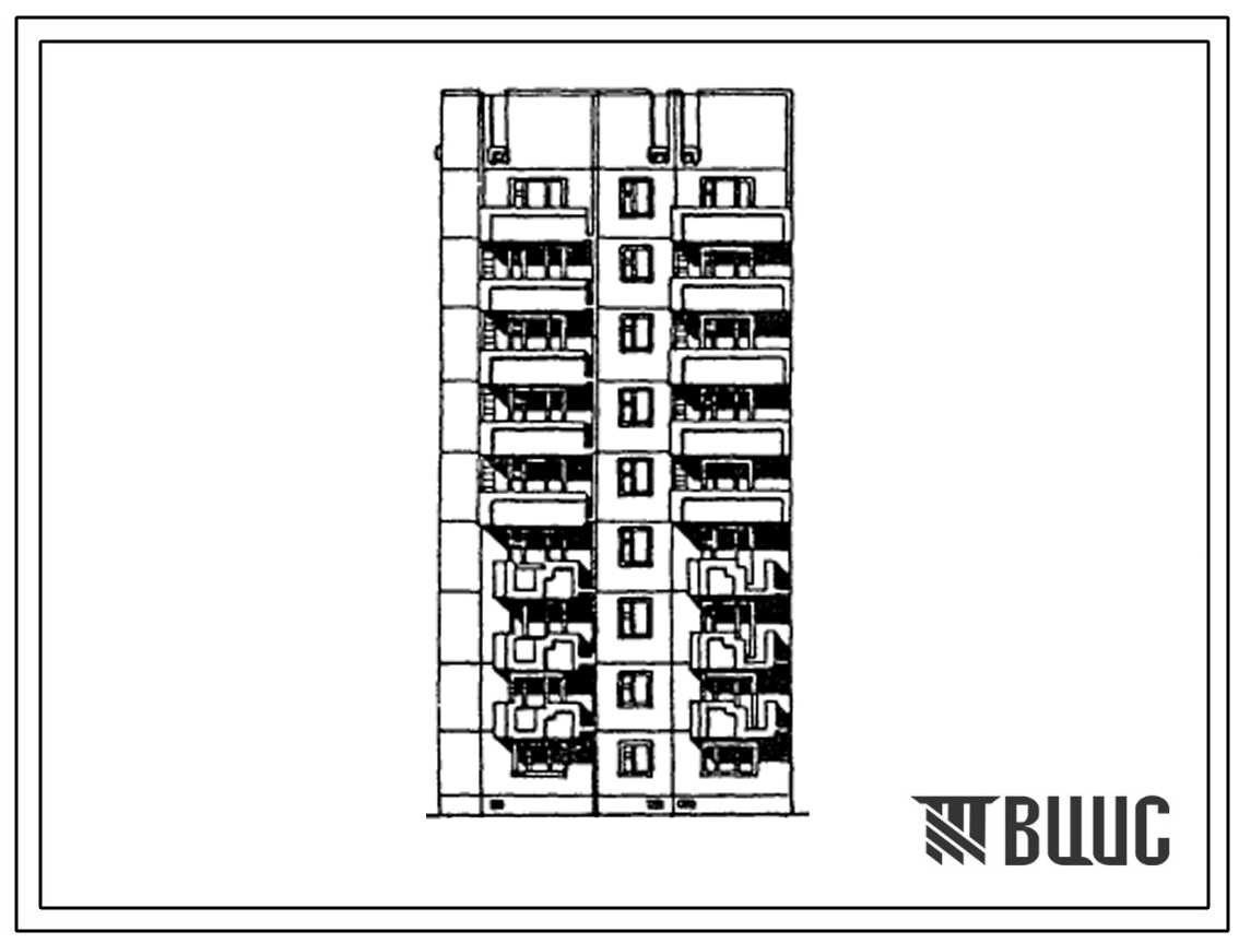 Типовой проект 97-0261.23.86 9-этажный 27-квартирный угловой блок-комплект левый 9Ул-1Б-1Б-3Б (для г. Караганды)