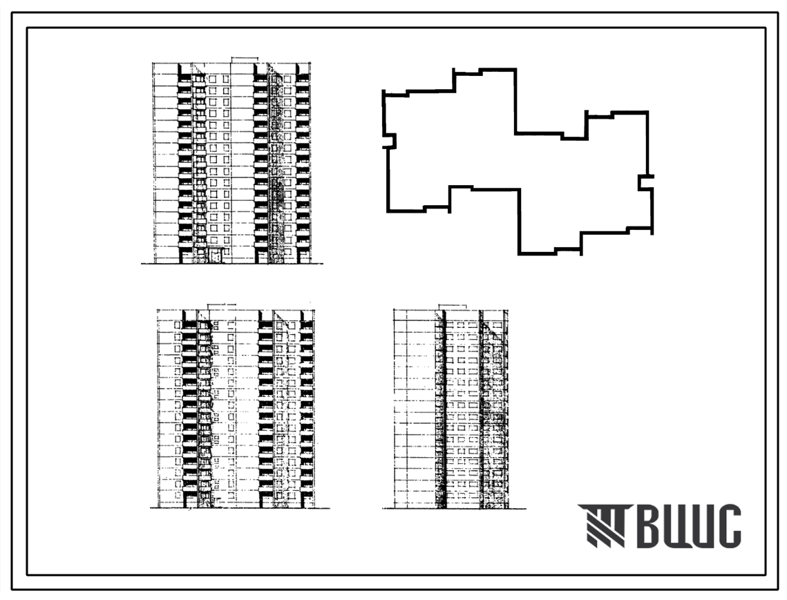 Типовой проект П42/16 Жилой дом панельный 16-этажный односекционный 111-квартирный