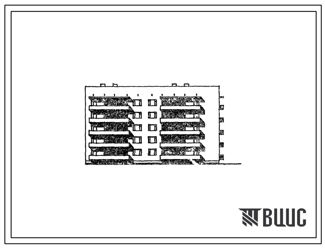 Типовой проект 67-07с/77.2 Пятиэтажная двойная блок-секция торцовая 1Б, 2Б, 3Б-2Б, 3Б на 25 квартир (правая)