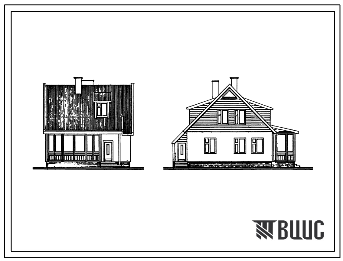 Фасады Типовой проект 183-216-25.86 Одноквартирный мансардный пятикомнатный жилой дом усадебного типа