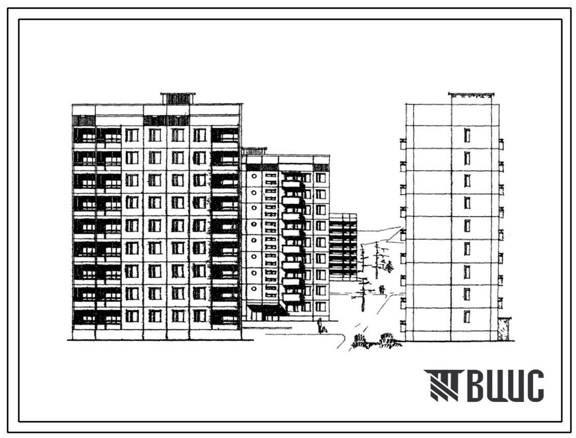 Типовой проект 135-038с 9-этажная 36-квартирная торцевая блок-секция 1А.2Б.2Б.3А (правая)