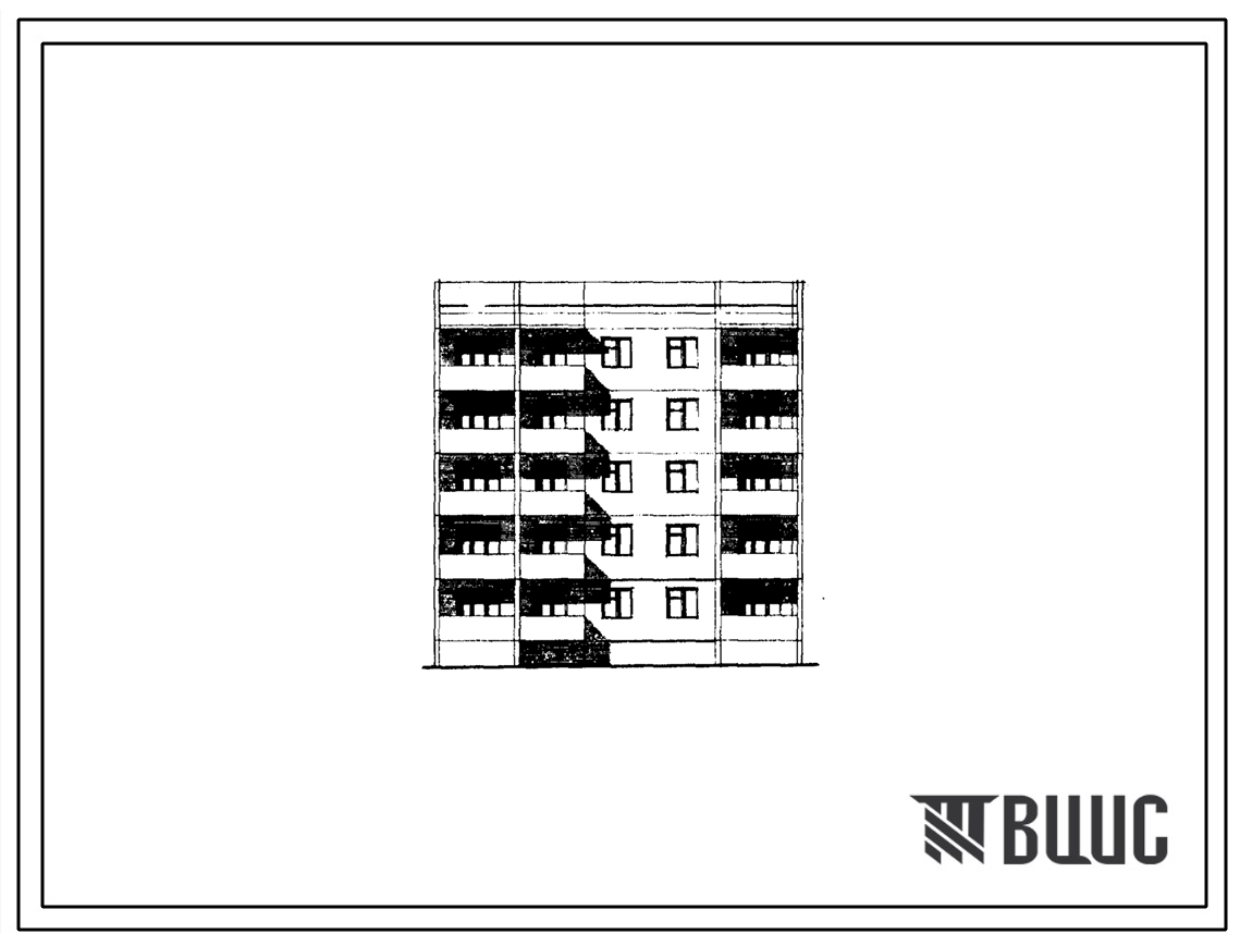 Типовой проект 96-049п/1 Блок-секция пятиэтажная 10-квартирная поворотная левая (трехкомнатных 3Б — 5, четырехкомнатных 4Б — 5). Для строительства в г.Волгодонске на грунтах II типа просадочности.