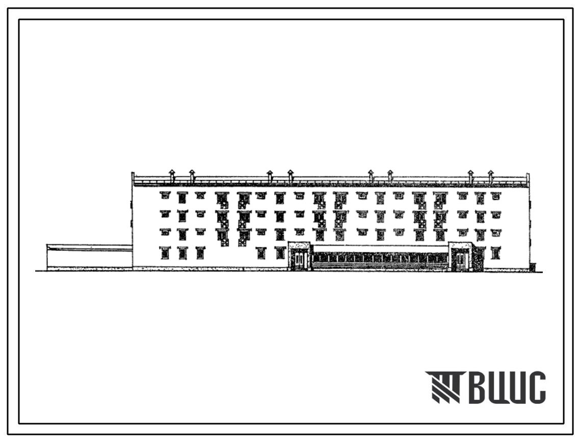 Типовой проект 114-77-136с.13.87 4-этажный 4-секционный дом на 24 квартиры типа 2 и 3 со встроенным промтоварным магазином торговой площадью 250 кв.м. Для строительства в Узбекской ССР.