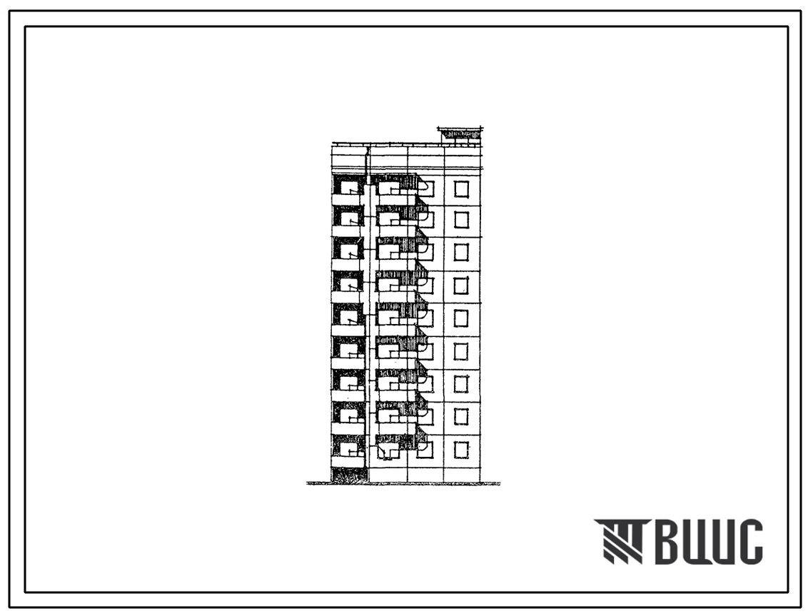 Типовой проект 94-0115.84 9-этажный 18-квартирный блок-элемент, левый Б 1л. 2Б-3Б /для строительства в г. Херсоне/
