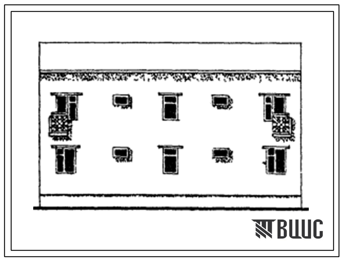 Типовой проект 77-0122сп.86 Блок-секция рядовая 2-этажная 4-квартирная 2Б-3А