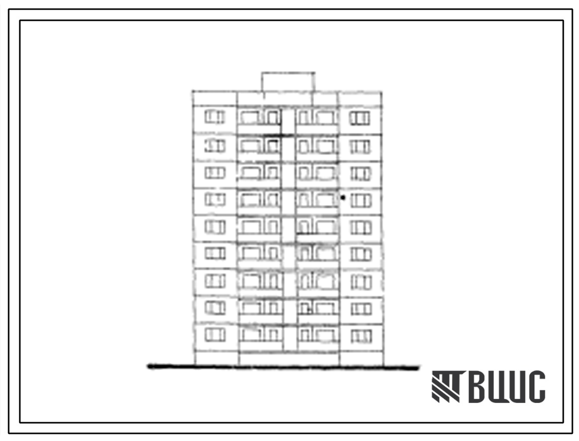 Типовой проект 127-024с/1 Девятиэтажная блок-секция рядовая крупнопанельная на 18 квартир типа 3А.  Для строительства в 4Б климатическом подрайоне грузинской ССР сейсмичностью 7 баллов