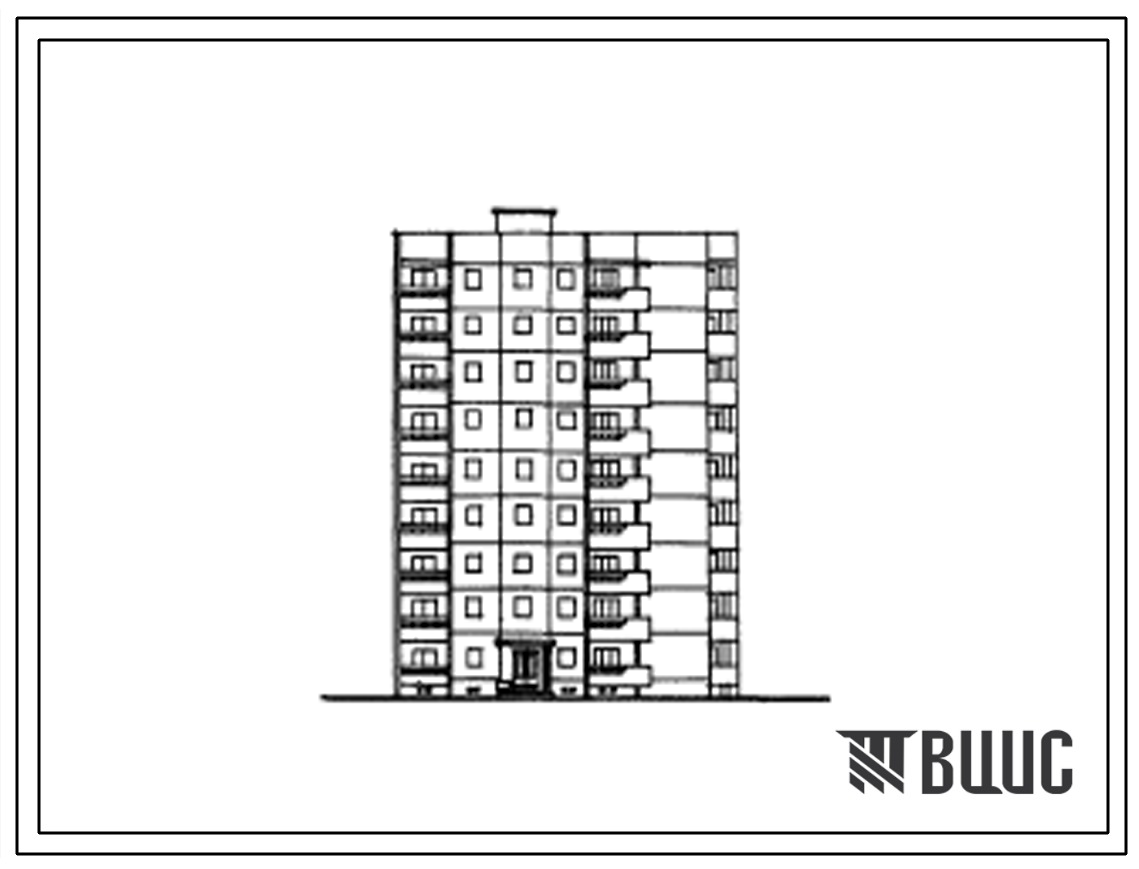 Типовой проект 153-05с Девятиэтажная блок-секция правая на 36 квартир (однокомнатных 1А-1, двухкомнатных 2Б-17, трехкомнатных 3А-9, 3Б-9) со стенами из железобетона. Для строительства в 4В климатическом подрайоне Грузинской ССР сейсмичностью 7 и 8 баллов