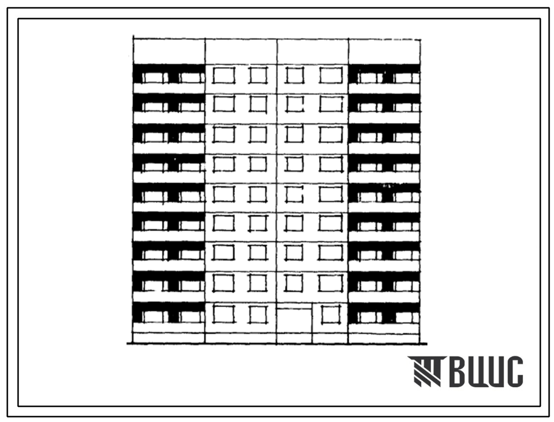 Типовой проект 1Лг-602-010/1 Девятиэтажная блок-секция рядовая на 36 квартир (однокомнатных 1А-1 двухкомнатных 2Б-17, трехкомнатных 3Б-18). Для строительства во 2Б климатических подрайонах Латвийской ССР