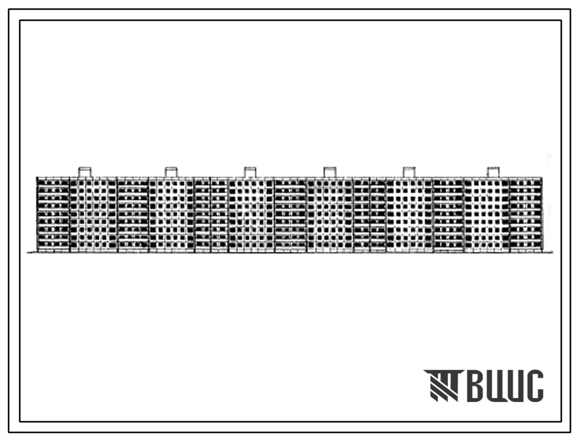 Типовой проект 1-464Д-87  Девятиэтажный шестисекционный крупнопанельный жилой дом на 324 квартиры.
