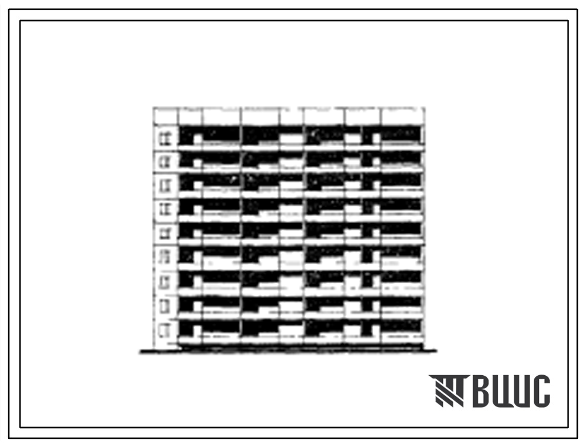Типовой проект IТ-СП-01сп/I Блок-секция девятиэтажная 45-квартирная крайняя с левым торцовым окончанием (двухкомнатных 2Б — 27, трехкомнатных 3Б — 18).