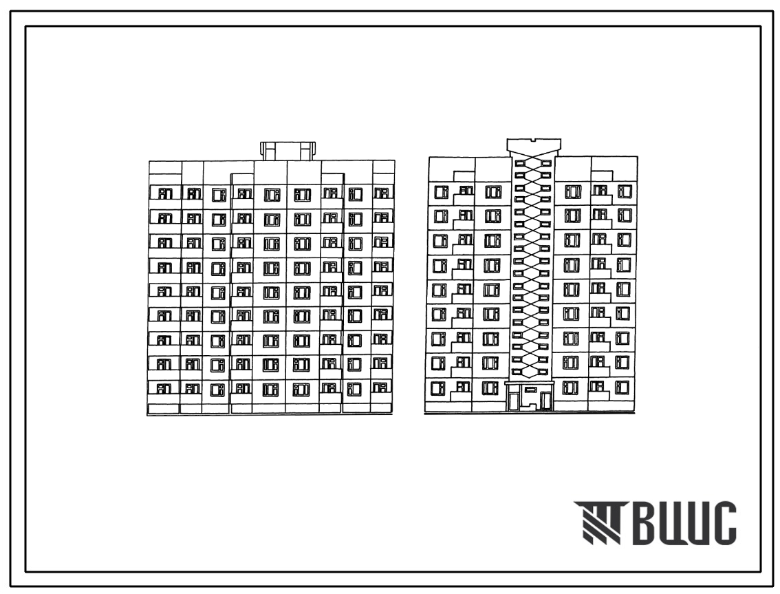 Типовой проект 90-0236.13.88 9-этажная поворотная блок-секция на 36 квартир 2-2-3-4 (правая) (для строительства в Белорусской ССР)
