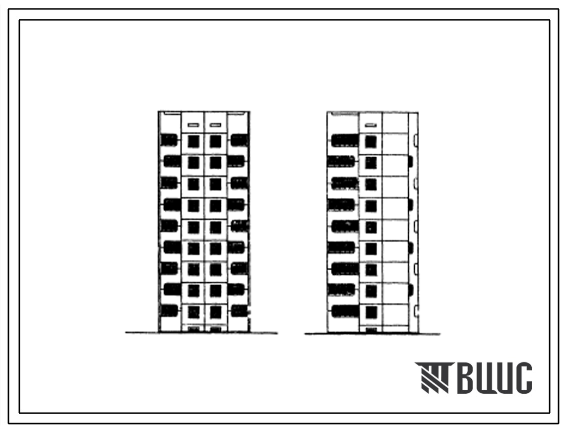 Типовой проект 147-04с Девятиэтажный блок на 18 квартир (трехкомнатных 3Б-18). Для строительства в IIIБ и IVВ климатических подрайонах сейсмичностью 7 и 8 баллов.