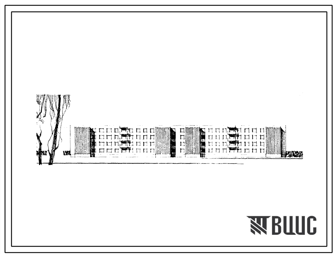 Типовой проект 1-310и-20/67 Четырехэтажный шестисекционный 64-квартирный жилой дом со стенами из кирпича ( однокомнатных  8, двухкомнатных малых  16, двухкомнатных больших  16, трехкомнатных  16 и четырехкомнатных  8).