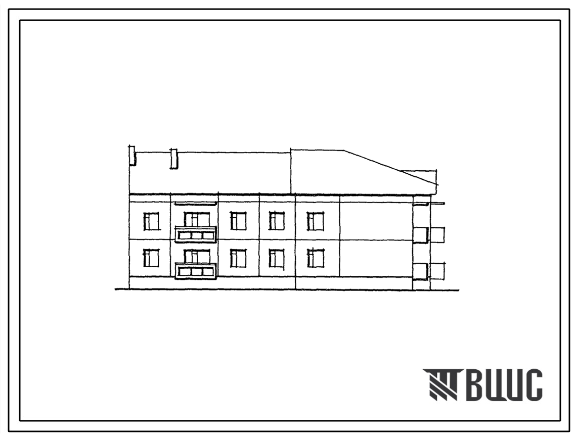 Типовой проект 192-01.88 Двухэтажная блок-секция поворотная на 900 на 6 квартир. Для строительства в городах и поселках городского типа