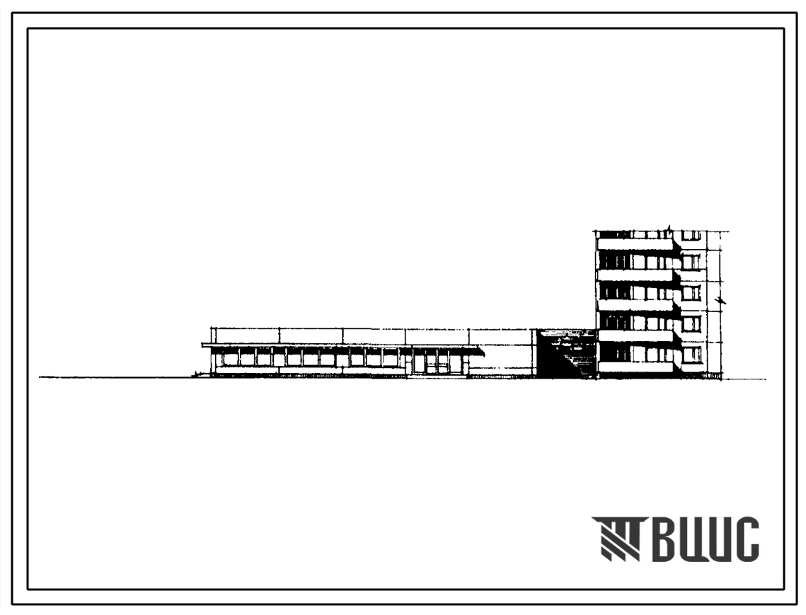 Фасады Типовой проект 272-12-77.86 Комиссионный магазин торговой площадью 400 м2 во встроено-пристроенном блоке (в конструкциях 1.020-1/83) . Для строительства в городах и поселках городского типа