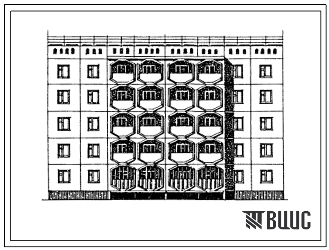 Типовой проект 76-0100сп.13.87 Блок-секция 20-квартирная рядовая 3.2-2.3 (шаг 3,0 и 3,6 м). Для строительства в Узбекской ССР.