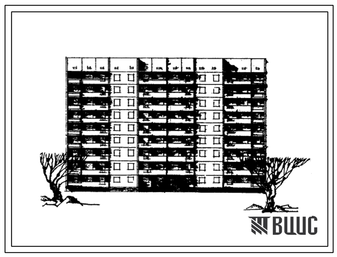 Типовой проект 92-034с/1 Девятиэтажная блок-секция рядовая торцевая на 70 квартир (двухкомнатных 2Б-52, трехкомнатных 3Б-18). Для строительства во 2 и 3 климатических районах сейсмичностью 7 баллов
