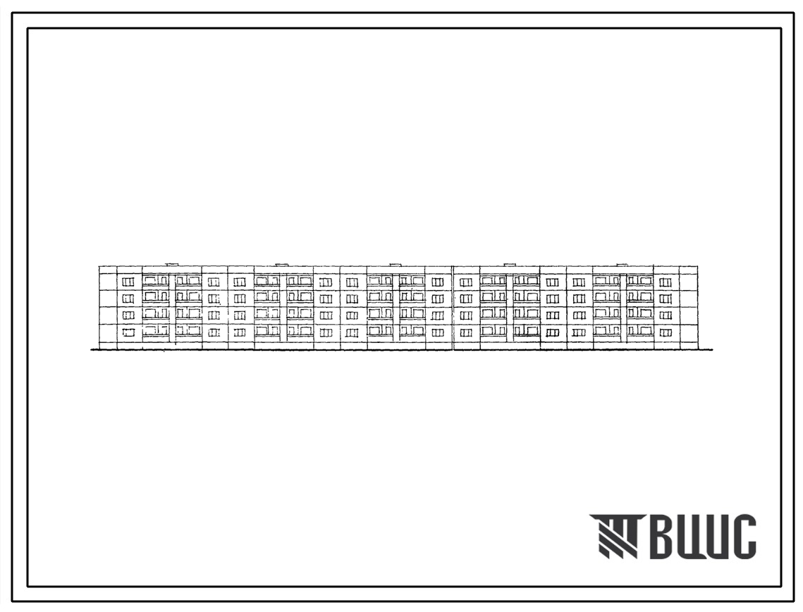 Типовой проект 111-127-32с/1 Четырехэтажный пятисекционный крупнопанельный дом на 40 квартир (двухкомнатных 2Б-8, трехкомнатных 3А-8, 3Б-8, четырехкомнатных 4Б-8, пятикомнатных 5А-8). Для строительства в 4Б климатическом подрайоне грузинской ССР сейсмично