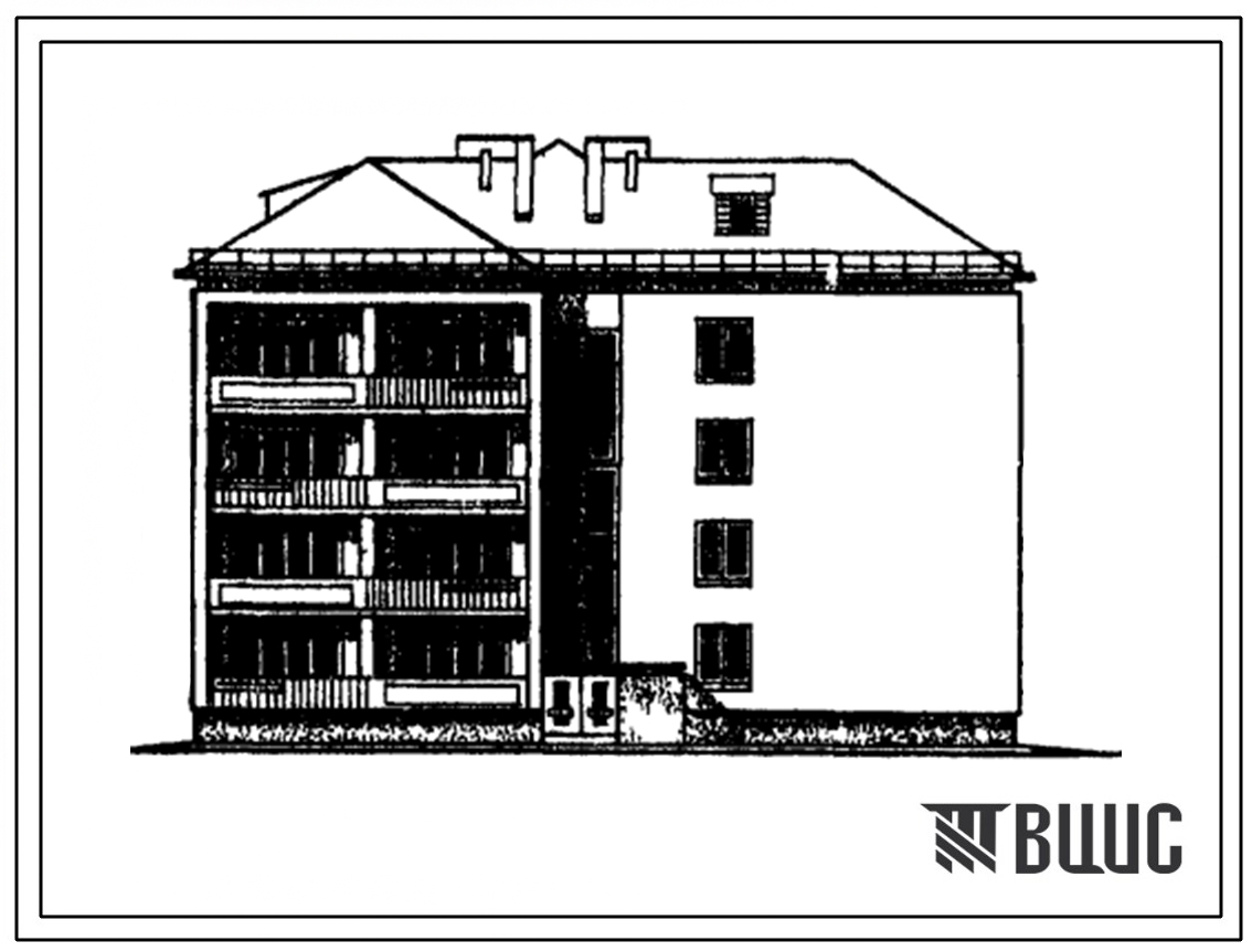 Типовой проект 114-24-6/1 Четырехэтажный односекционный дом на 12 квартир (двухкомнатных 2Б-8, трехкомнатных 3Б-4). Для строительства во 2 и 3 климатических районах ССР