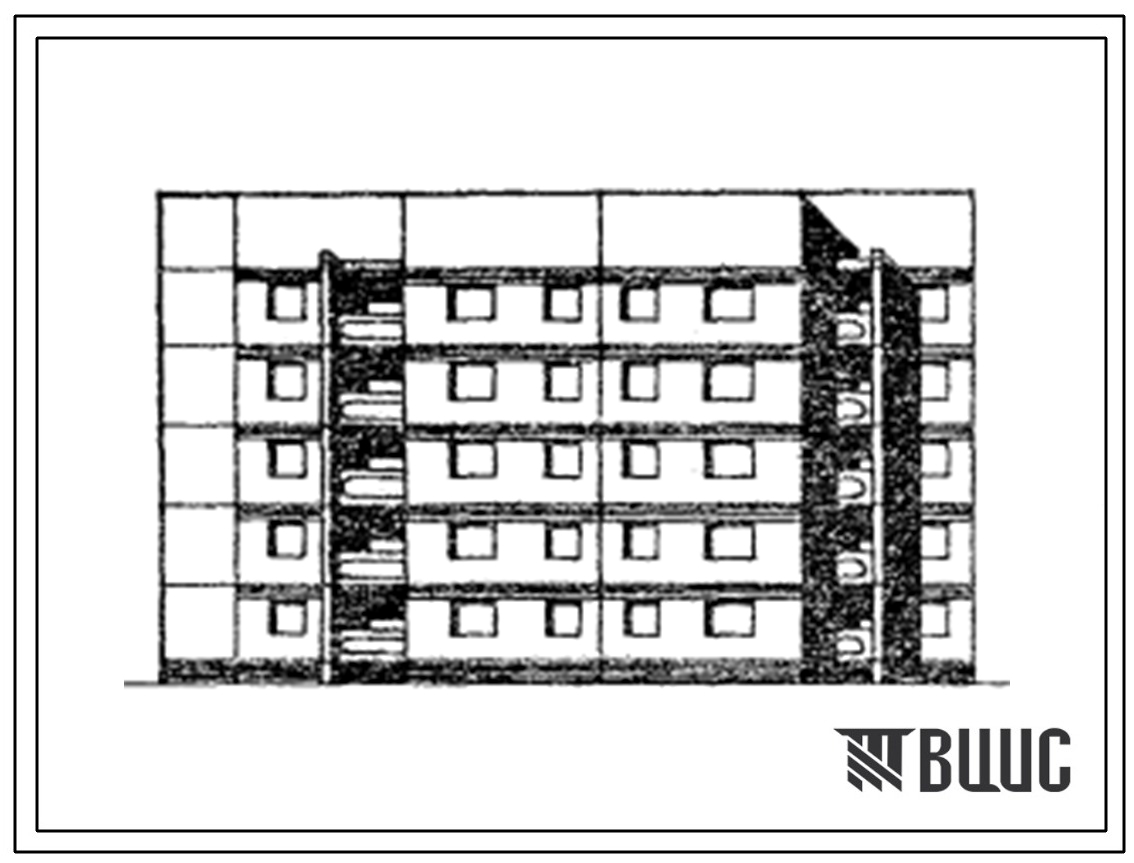 Типовой проект 152-011.13.86 5-этажная торцевая блок-секция на 20 квартир 2Б.2Б.3Б.4Б правая (для строительства в г. Лангепасе Тюменской области)