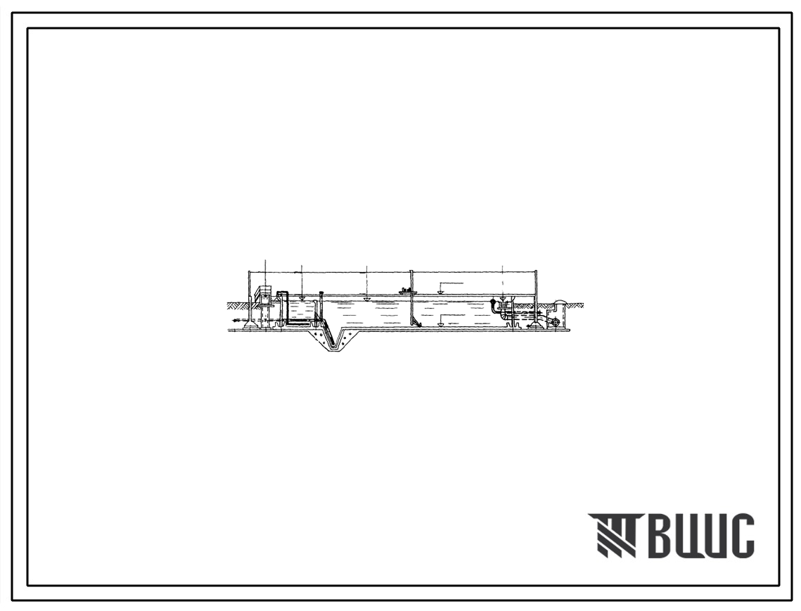 Типовой проект  902-2-282 Блок преаэраторы-отстойники первичные горизонтальные шириной 9 м (6 отделений)
