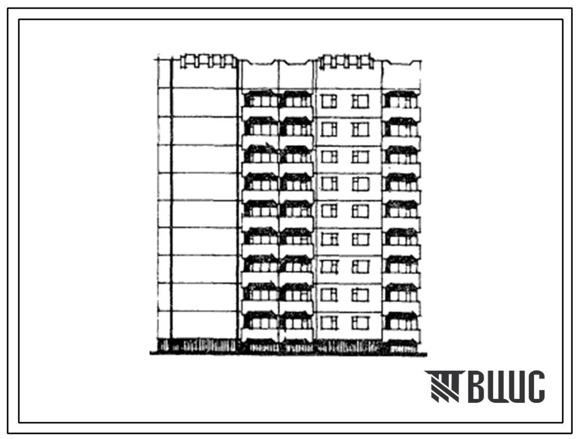 Типовой проект 84-046.85 9-этажная блок-секция на 36 квартир угловая левая. Для строительства во 2В климатическом подрайоне (г.Львов и Львовская область).