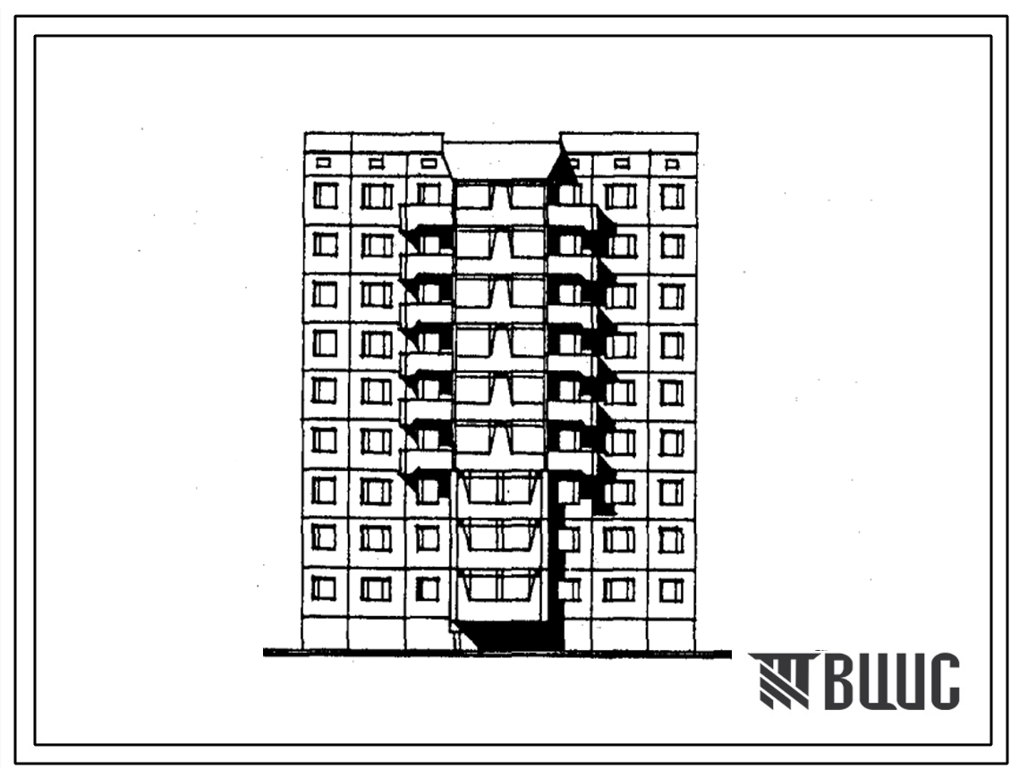 Типовой проект 112-025м.86 Девятиэтажная блок-секция рядовая на 34 квартиры
