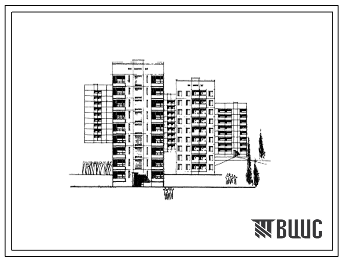 Типовой проект 135-052с Девятиэтажная блок-секция рядовая правая на 18 квартир (двухкомнатных 2Б-9, трехкомнатных 3А-9) с шагом поперечных стен 3,0 и 6,3 м. Для строительства в 4 климатическом районе сейсмичностью 7 и 8 баллов