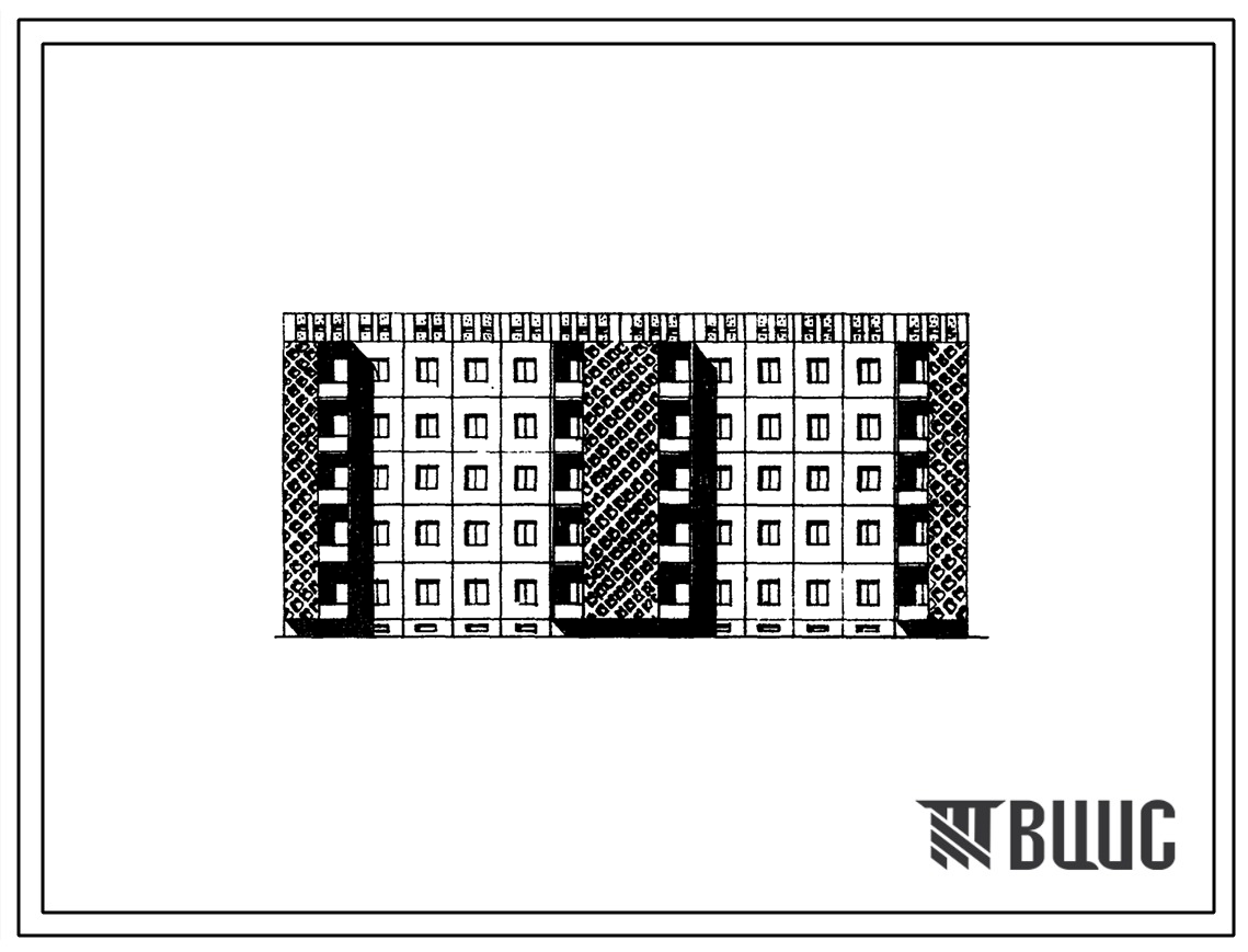 Типовой проект 105-057с/1 Пятиэтажная блок-секция рядовая на 20 квартир (четырехкомнатных 4Б-10, пятикомнатных 5Б-10). Для строительства в 4Г климатическом подрайоне Казахской ССР сейсмичностью 7 и 8 баллов