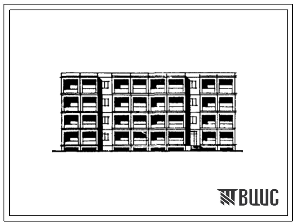Типовой проект ТДСК-71А/77-06сп/1 Блок-секция четырехэтажная 16-квартирная рядовая со сквозным проходом (трехкомнатных 3Б — 9, четырехкомнатных 4Б — 7).