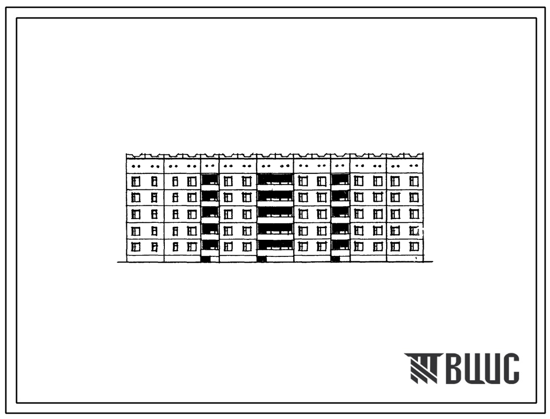 Типовой проект 125-051/1.2 5-ти этажная блок-секция общежития для рабочих и служащих на 226 мест с ячейками на 12 и 3 - 4 человека