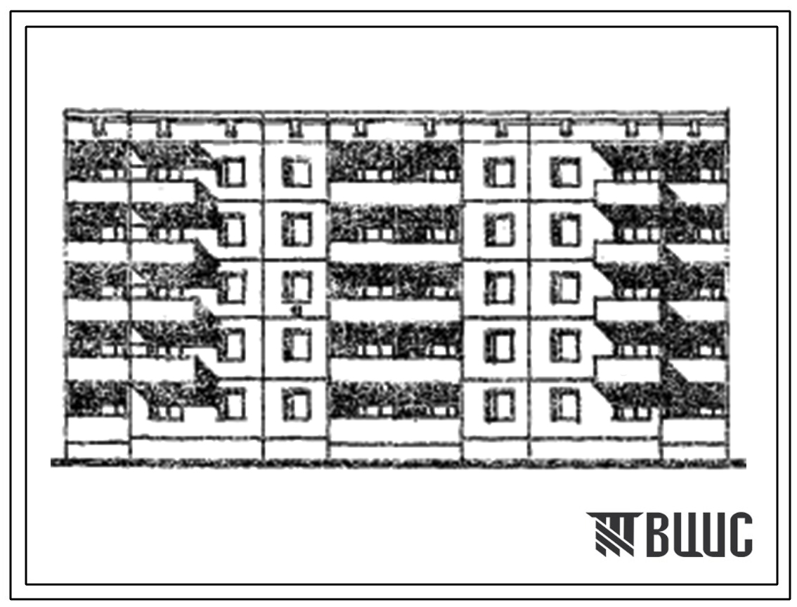 Типовой проект 75-04/1 Блок-секция 5-этажная 30-квартирная рядовая 2Б-2Б-2Б и 2Б-2Б-2Б