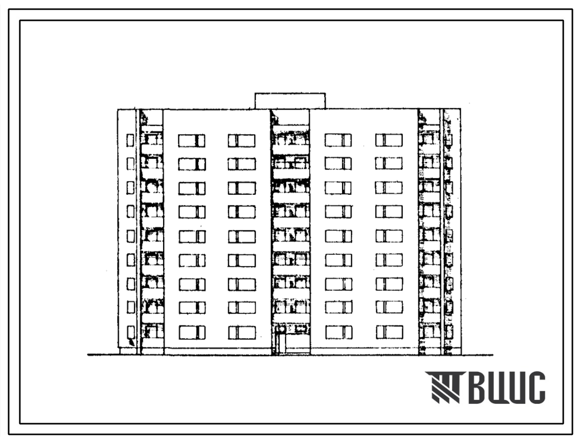 Типовой проект 86-037.86 Девятиэтажная блок-секция на 81 квартиру для молодежных кооперативов. Для строительства в городах и поселках городского типа