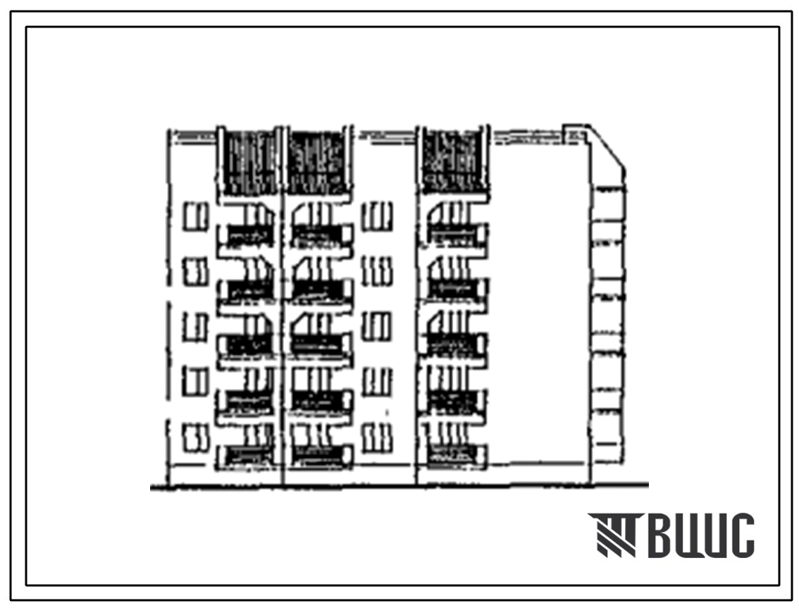Типовой проект 236-03с.13.89 Блок-секция 5-этажная 20-квартирная торцевая Т-1.2.2.3 (правая) (для строительства в Закарпатской области)