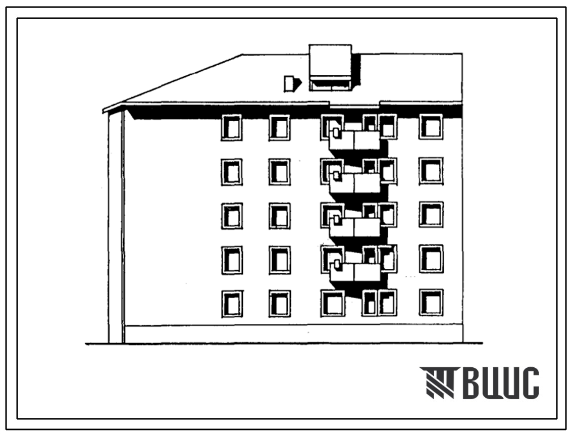 Типовой проект 114-040с.85 Блок-секция 5-этажная 1-секционная 20-квартирная угловая 2А.2Б.2Б.2Б