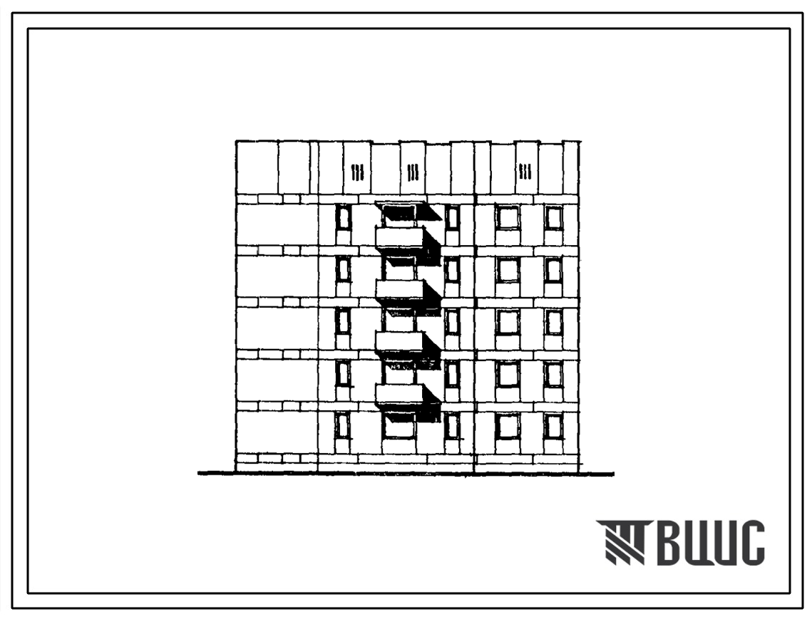 Типовой проект 174-038с.85 Блок-секция 5-этажная 1-секционная 15-квартирная поворотная правая с внутренним углом поворота 1Б.3А.3Б