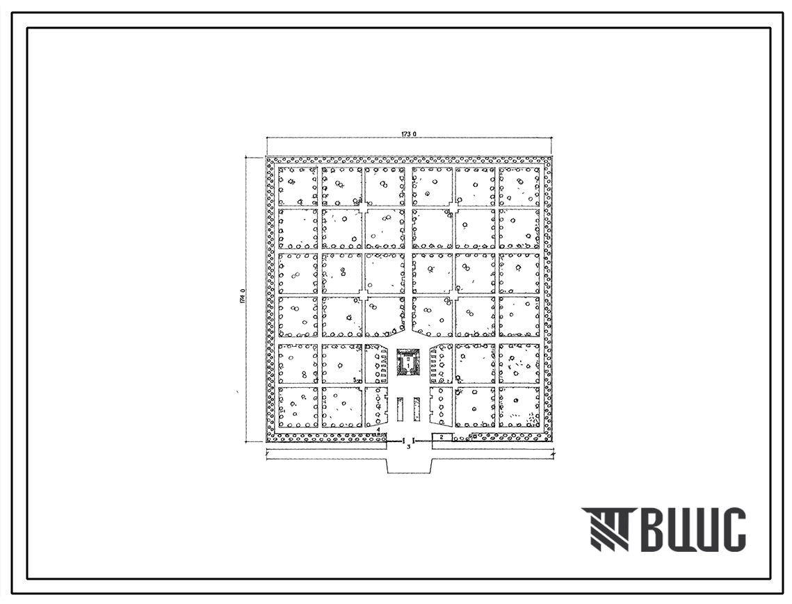 Типовой проект 284-9-19 Комплекс зданий и сооружений для кладбища площадью 3 га. Для строительства в 1В подрайоне, 2 и 3 климатических района