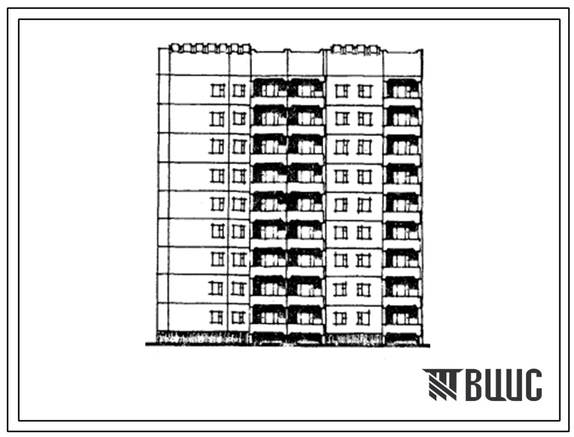 Типовой проект 84-048.85 9-этажная блок-секция на 36 квартир торцевая левая. Для строительства во 2В климатическом подрайоне (г.Львов и Львовская область).