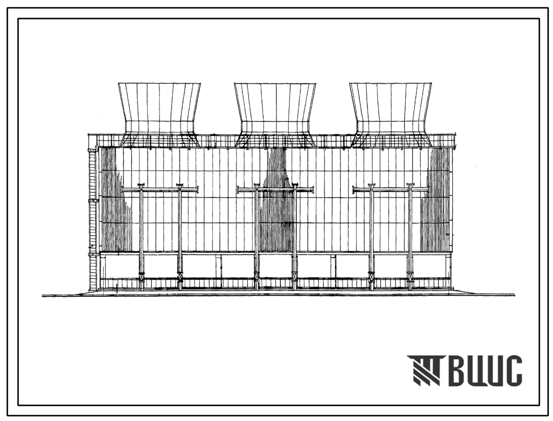 Фасады Типовой проект 901-6-20 Вентиляторные многосекционные градирни из сборных железобетонных элементов