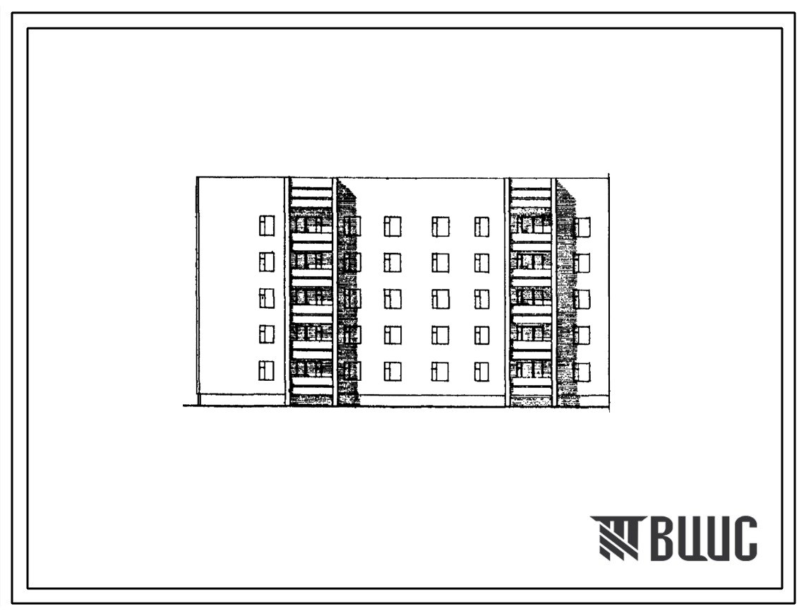 Типовой проект 86-09.86 пятиэтажная блок-секция торцевая левая на 24 квартиры. Для строительства в городах и поселках городского типа